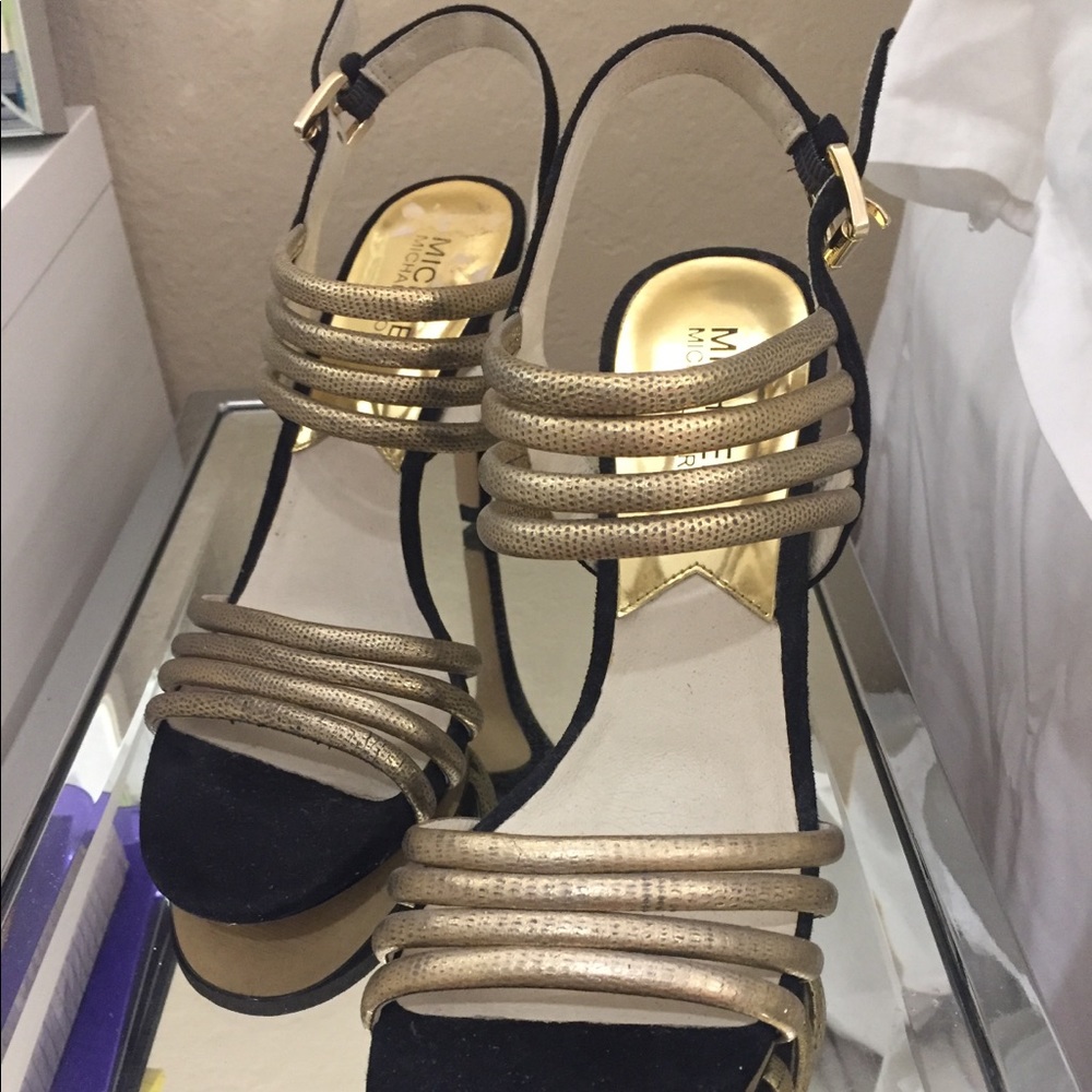 Gold and Black Michael Kors heels